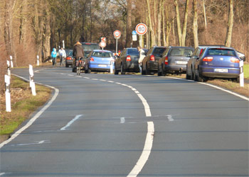 Autos an der Haberlandbrücke