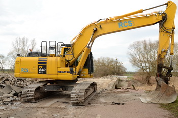 Bagger an der Haberlandbruecke