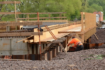 Bauarbeiten an der Haberlandbrücke