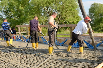 Betonarbeiten an der Haberlandbrücke