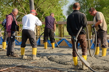 Betonarbeiten an der Haberlandbrücke