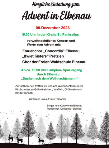 Einladung Adventskonzert Elbenauer Frauenchor