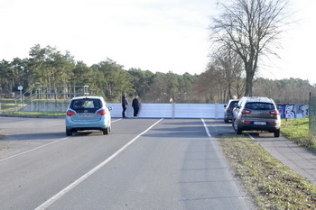 Straßensperrung Richtung Plötzky