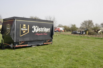 der Bierwagen steht bereits bereit