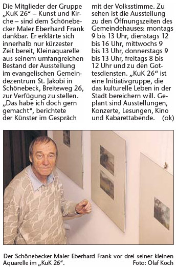 Ausstellung Eberhard Frank im KuK 26 Schönebeck