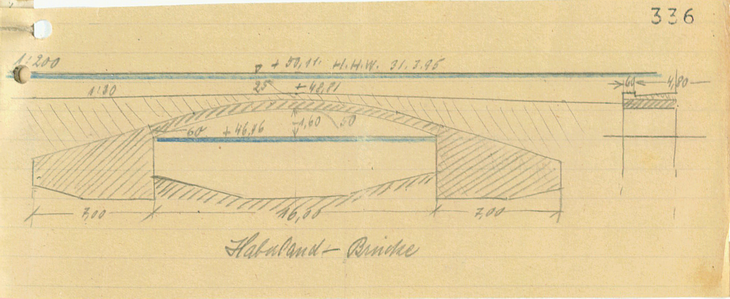 Haberlandbrücke, Bauzeichnung der Betonbrücke
