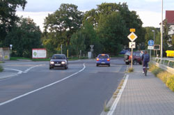 gefährliches Ende des Radweges an der Elbbrücke