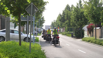 Radfahrer auf dem Elberadweg