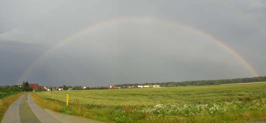 Regenbogen über Elbenau